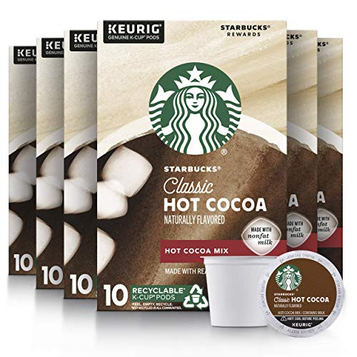 Starbucks Hot Cocoa K-Cup Coffee Pods Hot Cocoa for Keurig Brewers 10 Count Pack of 6