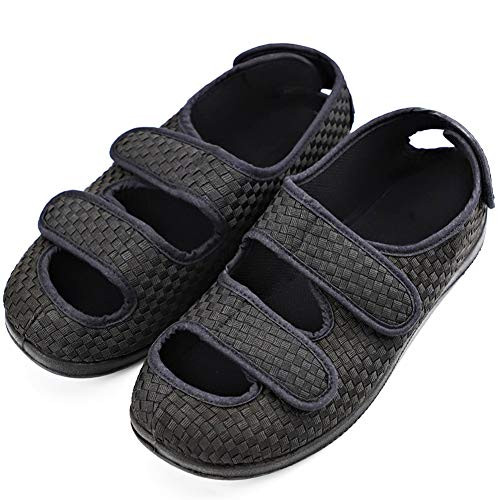 Womens Wide Fit Sandals Extra Extra Wide Width Adjustable Slippers - Diabetic   Edema Swollen Feet Footwear Shoes
