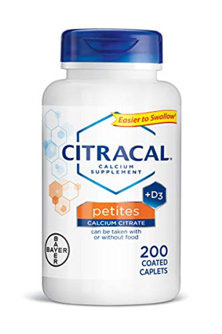 Citracal Petites, Highly Soluble, Easily Digested, 400 mg Calcium Citrate With 500 IU Vitamin D3, Bone Health Supplement for Adults, Relatively Small Easy-to-Swallow Caplets, 200 Count Citracal Petites, Highly Soluble, Easily Digested, 400 mg Calcium Citrate With 500 IU Vitamin D3, Bone Health Supplement for Adults, Relatively Small Easy-to-Swallow Caplets, 200 Count
