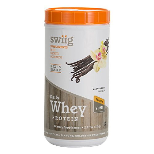swiig Daily Whey Matrix Protein Powder Madagascar Vanilla Non GMO Gluten Free 20g of Protein per Serving 2_2lbs swiig Daily Whey Matrix Protein Powder Madagascar Vanilla Non GMO Gluten Free 20g of Protein per Serving 2_2lbs