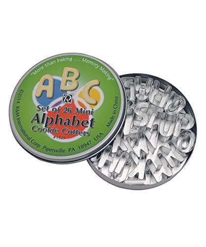 R&M International 1929 Mini Alphabet Cookie Cutters, 26-Piece Set