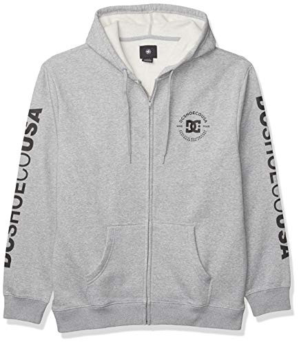 DC APPAREL Mens Star Pilot Fleece Zip Heather Grey X-Large