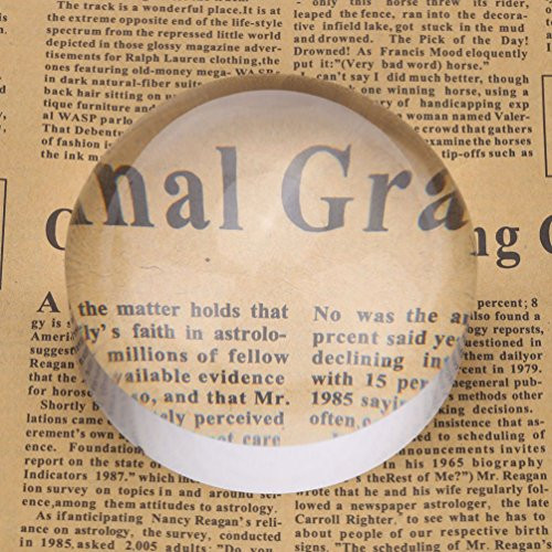 Paperweight Magnifier, TEOYALL 5X Magnifying Glass Dome Crystal Clear Paperweight Reading Aid 65mm