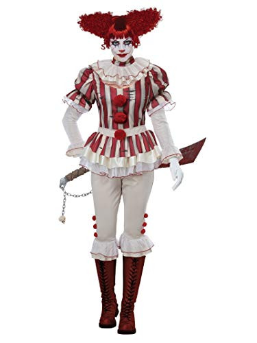 California Costumes Womens Sadistic Clown-Adult Costume REDCream Extra Large