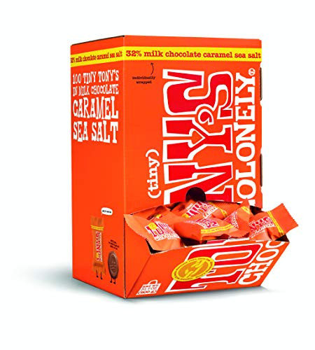 Tonys Chocolonely  Tiny Tonys 32 Milk Chocolate Bites  100 Bites Caramel Sea Salt