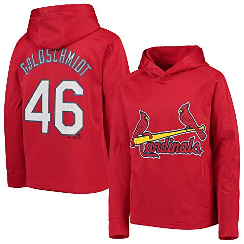 MLB Youth 8-20 Polyester Performance Player Name Number Pullover Sweatshirt Hoodie Medium 1012 Paul Goldschmidt St Louis Cardinals Red MLB Youth 8-20 Polyester Performance Player Name Number Pullover Sweatshirt Hoodie Medium 1012 Paul Goldschmidt St Louis Cardinals Red