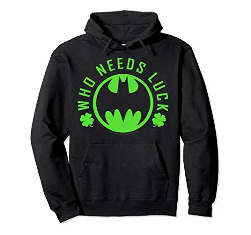 DC Comics Batman Who Needs Luck Logo Pullover Hoodie