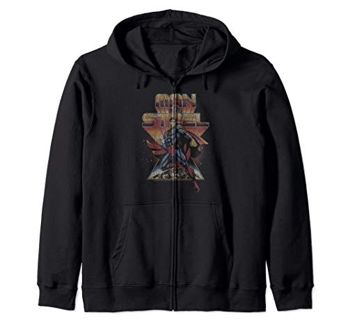 DC Comics Superman Man Of Steel Distressed Portrait Zip Hoodie