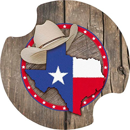 Thirstystone Texas Car Cup Holder Coaster, 2-Pack