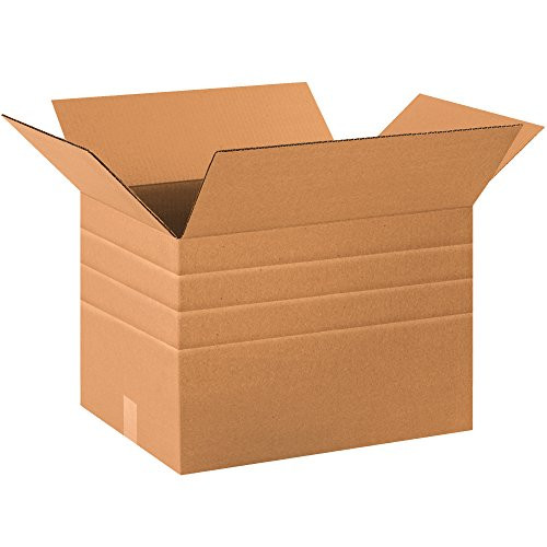 BOX USA 20 Pack of Multi-Depth Corrugated Cardboard Boxes 20 L x 12 W x 12 H Kraft Shipping Packing and Moving