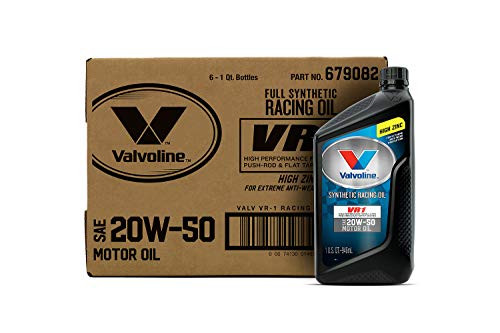Valvoline VR1 Racing Synthetic SAE 20W-50 Motor Oil 1 QT Case of 6 Valvoline VR1 Racing Synthetic SAE 20W-50 Motor Oil 1 QT Case of 6