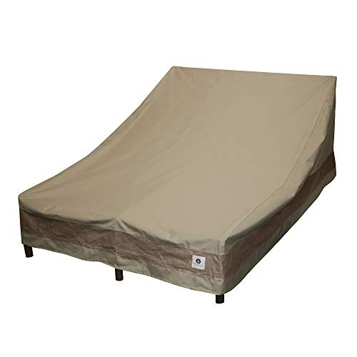 Duck Covers Elegant Waterproof 82 Inch Double Wide Patio Chaise Lounge Cover