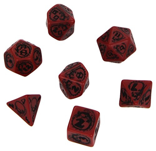 Q Workshop Dragon Dice Red/Black (7) Board Game