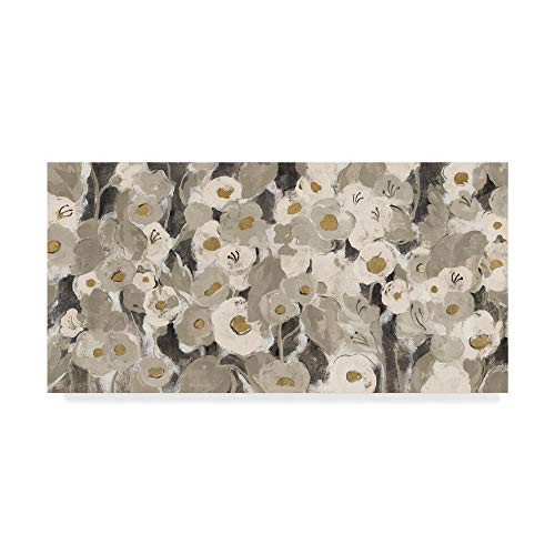 Trademark Fine Art Velvety Florals Neutral by Silvia Vassileva 12x24-Inch Fine Art Multicolor