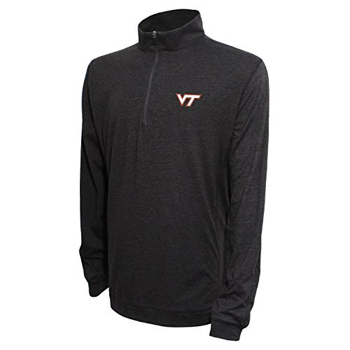 NCAA Virginia Tech Hokies Mens Campus Specialties Long slv Quarter Zip Pullover Heather Black X-Large NCAA Virginia Tech Hokies Mens Campus Specialties Long slv Quarter Zip Pullover Heather Black X-Large