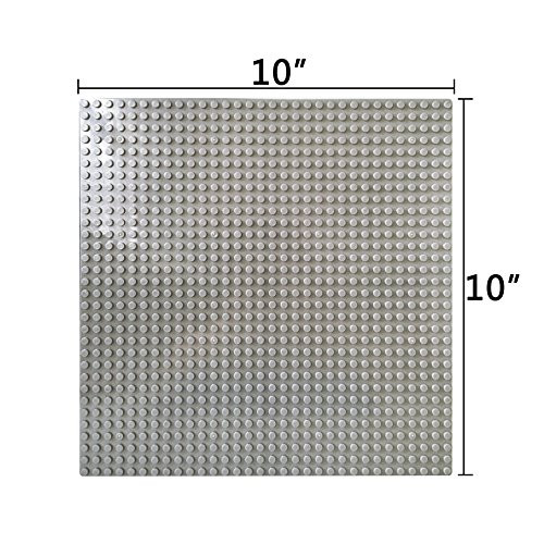 Super Bricks - Large 10" x 10" Baseplate - GRAY Pack (2 Baseplates) - LEGO Compatible