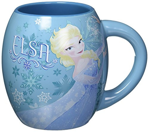 Silver Buffalo DP3744 Disney Frozen Olaf and Elsa Oval Curved Ceramic Mug, 18-Ounces