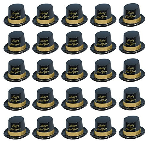 Beistle 88630-25BK Gold Legacy Topper Party Favors 25 Hats Per Package