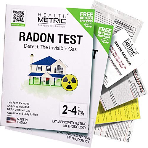 Radon Test Kit for Home - Shipping   Lab Fees Included  Easy to Use Charcoal Radon Gas Detector for Testing 2 Locations  48h Short Term EPA Approved Radon Tester  Fully Certified Lab Testing