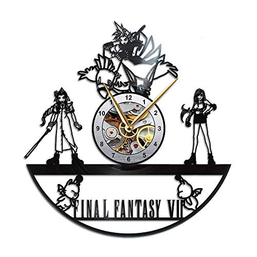 AroundTheTime Final Fantasy 7 Clock FF7 Decor Final Fantasy VII Vinyl Record Wall Clock FFVII Gift Cloud Tifa Aerith Chocobo   Moogle