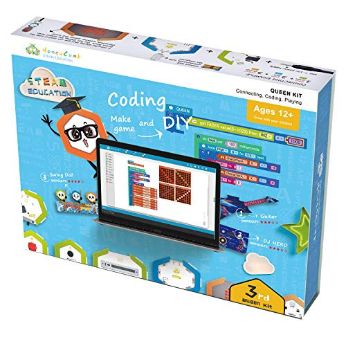HoneyComb Queen Kit Electronic Building Blocks  A Creative and Educational STEM Coding Toy  Teaches Programming Skills Through Material Object Fun Game  DIY Building Blocks Programmable Version