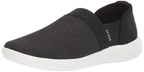 Crocs Womens Reviva Slip On Sneaker BlackWhite 7 M US