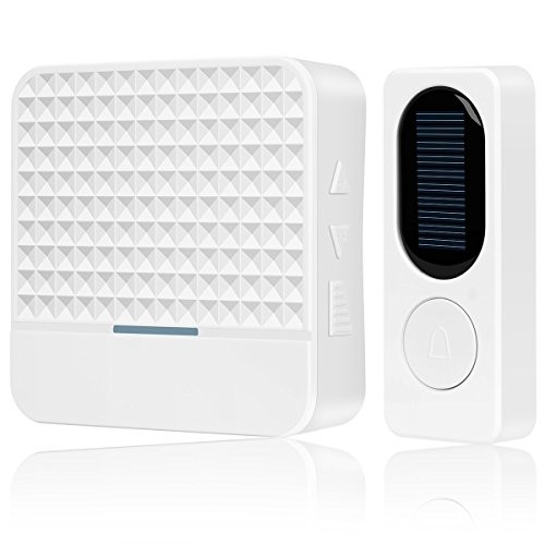 Wireless Doorbell, Waterproof Chime Kit with 1 Plug-in Receivers,Without power supply solar rechargeable wireless doorbell, with a night light on a doorbell, at 1000 feet Long Range。