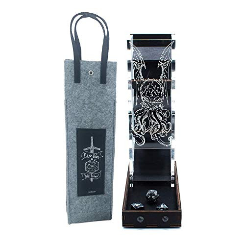 C4Labs Cthulhu Laser Etched Dice Tower and Travel Bag with Black Accents