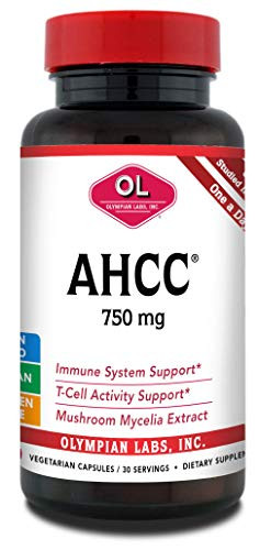 Olympian Labs Premium AHCC Supplement - 750mg of AHCC per Capsulesule - 30 Capsules - Supports Immune Health Liver Function and Natural Killer Cell Activity