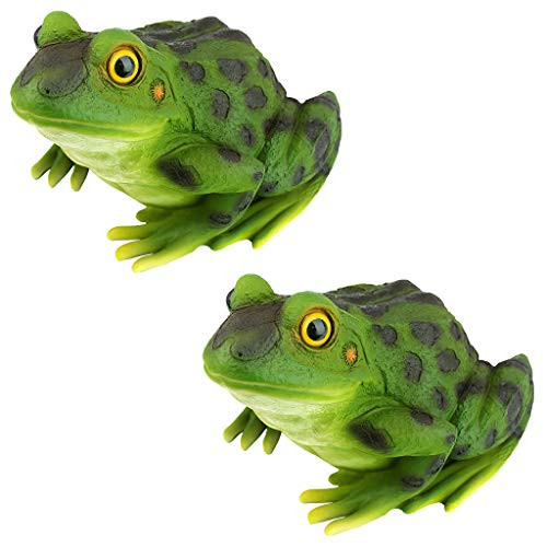 Design Toscano QM920510 Ribbit The Frog Garden Toad Statues 9 Inch Set of Two Full Color