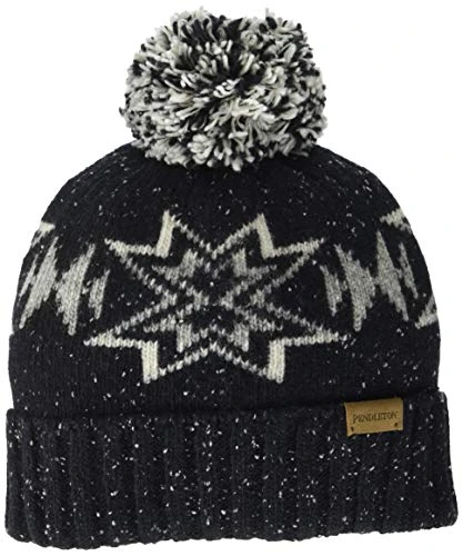 Pendleton Womens Hat Pom Plains Star Charcoal One Size