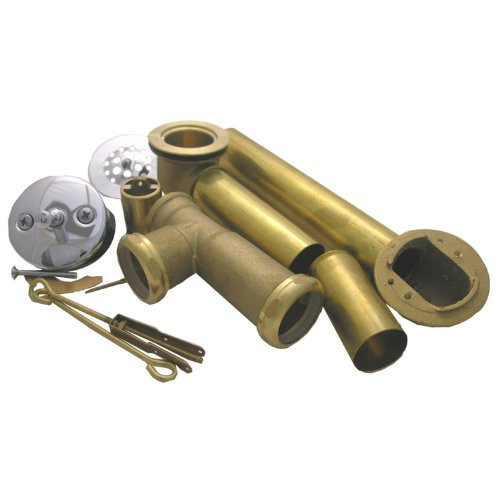 LASCO 03-4928 17-Gauge Brass Tubular Bathtub Trip Lever Waste and Overflow Drain 1 12-Inch Chrome Plated