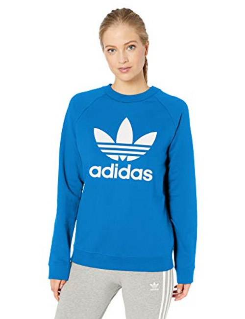 adidas Originals Womens Trefoil Crewneck Sweatshirt Blue Bird Small