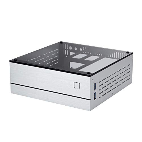 Goodisory A01 Aluminum Mini-ITX HTPC Desktop Computer Chassis Sliver Tempered Glass