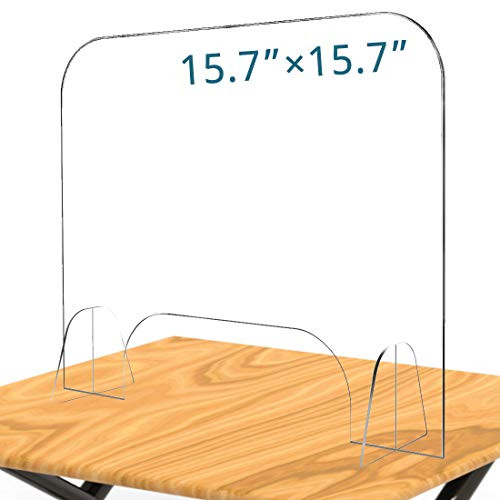 Sneeze Guard For Counter Plexiglass Barrier Protection Clear Acrylic Shield Desk Divider Panel Countertops Desktop Baffle With Pass Through Transaction Window 4040cm
