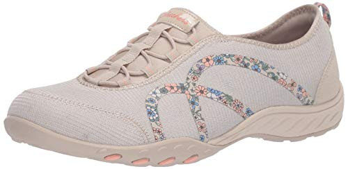 Skechers womens Breathe-easy - Flower Gaze Sneaker Natural 8_5 US