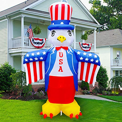 SEASONBLOW 6 Ft Patriotic Independence DayFlag Day Inflatable Eagle Decorations 4th of July Home Yard Outdoor Indoor Decoration