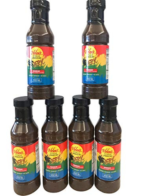Helens Tropical-Exotics Jamaican Jerk Marinade - 13 Ounce 6 Pack  Ultimate Barbecue Caribbean Seasoning Jerk Marinade for Poultry Meats Seafood and Vegetables  Excellent Base for Jerk Hot Sauces Helens Tropical-Exotics Jamaican Jerk Marinade - 13 Ounce 6 Pack  Ultimate Barbecue Caribbean Seasoning Jerk Marinade for Poultry Meats Seafood and Vegetables  Excellent Base for Jerk Hot Sauces