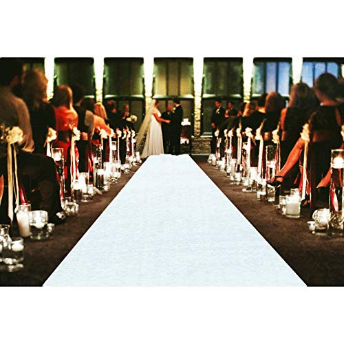 Sequin Aisles Floor Runner-4Ftx20Ft Wedding Aisle Runner White Aisle Runners for Wedding Long Runner Rug Door Runner Rug White Carpet Runners for Hallway