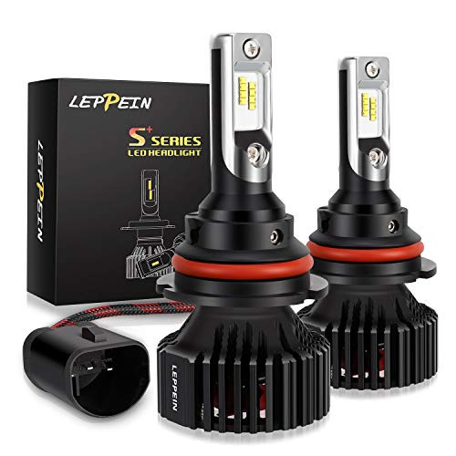 9007HB5 LED Headlight Bulbs leppein S Series Dual HiLo Beam 32xZES 2nd Chips 6500K 8000LM Cool White Halogen Replacement-1 Pair