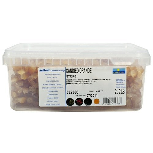 Candied Orange Peels - Strips - 1 tub - 2_2 lb by Amifruit