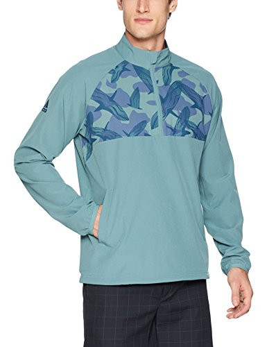 adidas Golf Mens Novelty Wind 14 Zip Jacket Medium Raw Green F