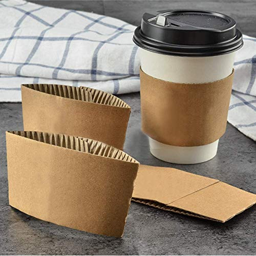 Kraft Paper Hot Cup Sleeve Jacket Holder  Corrugated Cardboard Protective Hot And Cold Insulator  Espresso Coffee Milk Tea Beverage And Hand Protector Kraft 1000