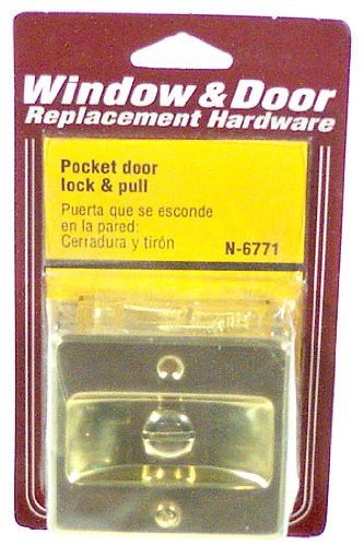 Prime-Line Products N 6771 Pocket Door Privacy Lock with Pull, Polished Brass