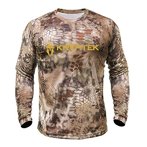 Kryptek Mens Hyperion LS Crew with Logo Highlander XL