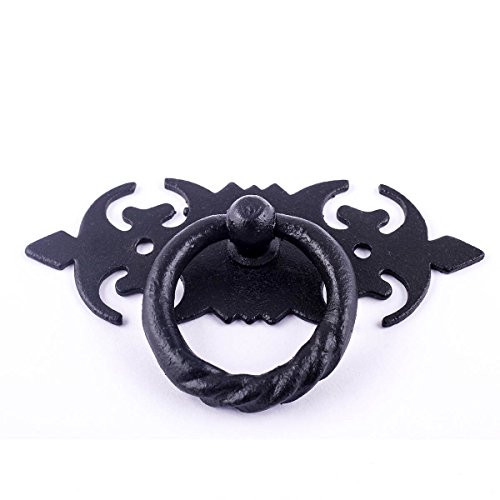 Ring Pull Cabinet Drawer Door Wrought Iron Black 3 1/2" | Renovator's Supply