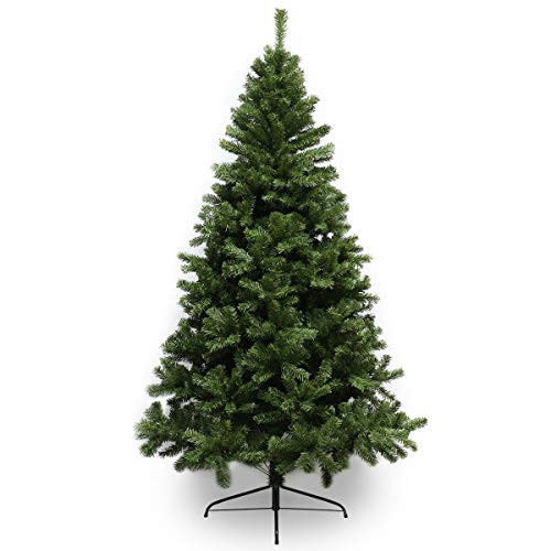 Super Holiday 6ft Artificial Christmas Tree with 928 Branch Tips Unlit Premium Hinged Spruce Xmas Tree with Solid Metal Stand Unlit Christmas Tree for Home Office Shops and Hotels 6ftGreen