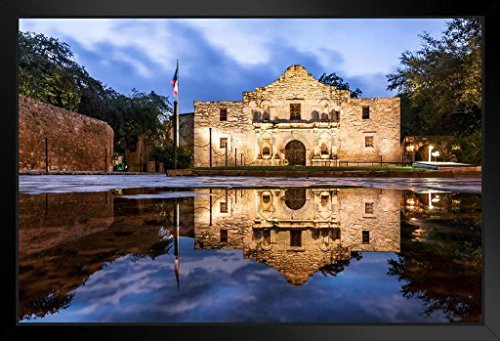 The Alamo Mission San Antonio Texas Historical Photo Black Wood Framed Art Poster 20x14 The Alamo Mission San Antonio Texas Historical Photo Black Wood Framed Art Poster 20x14