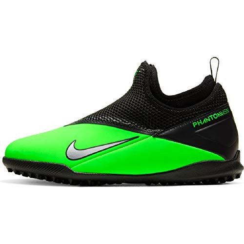 Jr_ Phantom Vision 2 Academy DF TF Youth Turf Soccer Shoes Numeric-5 GreenBlack