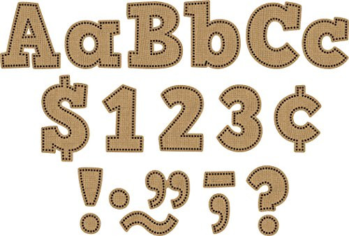 Teacher Created Resources Burlap Bold Block 4" Letters Combo Pack